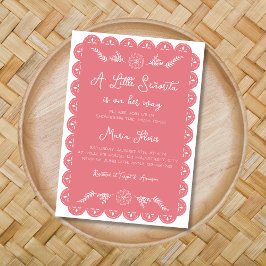 Invitación Pequeña señorita Papel mexicano Picado Baby Shower