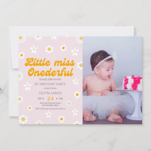Invitación Pequeña señorita rosa florida, maravillosa foto cu