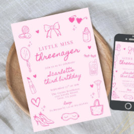 Invitación Pequeña Señorita Threenager, Moda y Maquillaje Thr
