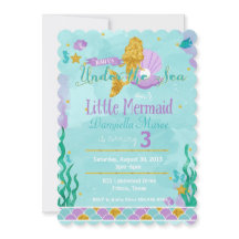 Pequeña sirena bajo el mar Invitan al cumpleaños d