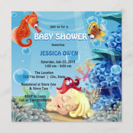 Invitación Pequeña sirena Merman bajo el mar Baby Shower