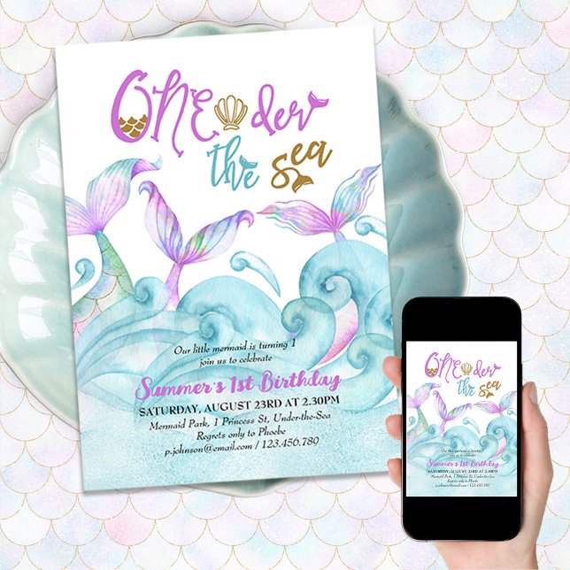 Invitación Pequeña sirena que abre el mar (Subido por el creador)