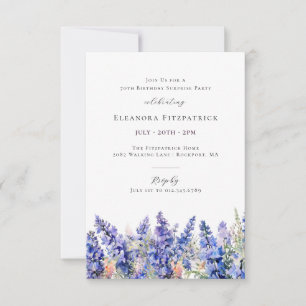 Invitación PEQUEÑA SORPRESA Cumpleaños 70 Julio Flor de Nacim
