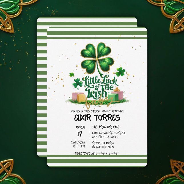 Invitación Pequeña suerte de la irlandesa Shamrock Gold Baby  (Subido por el creador)