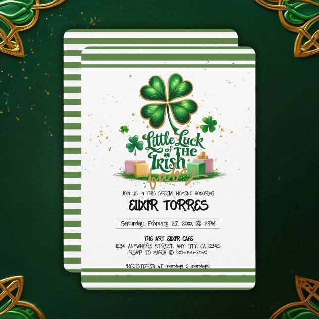Invitación Pequeña suerte de la irlandesa Shamrock Gold Baby  (Subido por el creador)