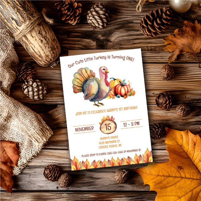 Invitación Pequeña Turquía, niños, niños, fiesta de cumpleaño (Subido por el creador)