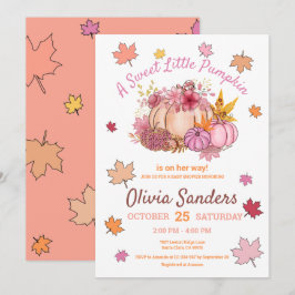 Invitación Pequeña y dulce calabaza Caída deja Baby Shower