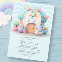 Pequeña y pequeña casa con dragón Boy Baby Shower