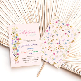 Invitación Pequeña y pequeña flor silvestre bebé Shower