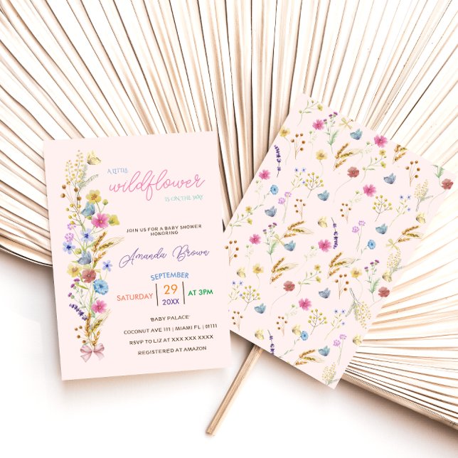 Invitación Pequeña y pequeña flor silvestre bebé Shower (Subido por el creador)
