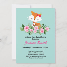 Invitación pequeña zorro lindo bebé ducha