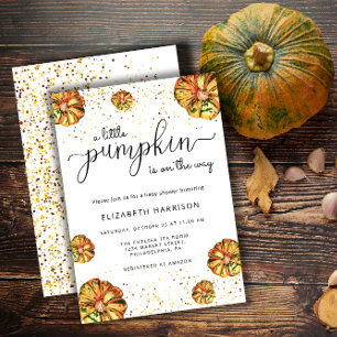 Invitación Pequeñas calabazas están en camino a la ducha de b