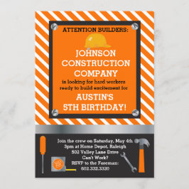 Invitación Pequeñas construcción del constructor y fiesta de