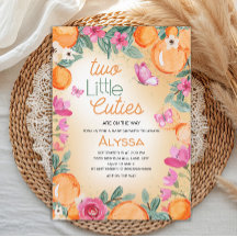 Pequeñas Cutiés Naranja Rosa Floral Mariposas Geme