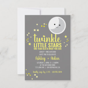 Invitación pequeñas estrellas MUCHACHO o gemelos CHICAS Prime