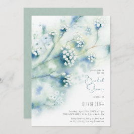 Invitación Pequeñas flores blancas duchas de novia