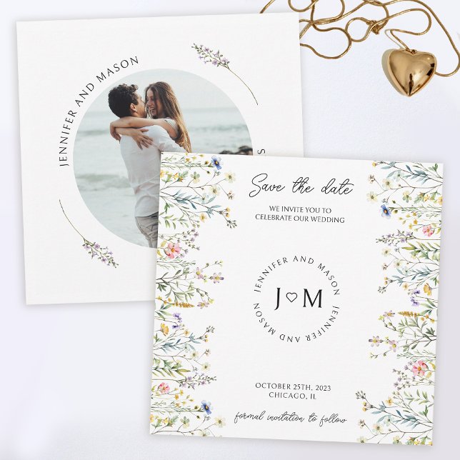 Invitación Pequeñas flores rústicas flor silvestre Ahorra la  (Subido por el creador)