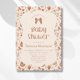 Invitación Pequeñas Hojas de Calabaza Arco de Otoño Baby Show