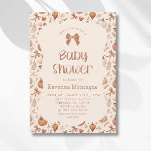 Invitación Pequeñas Hojas de Calabaza Arco de Otoño Baby Show