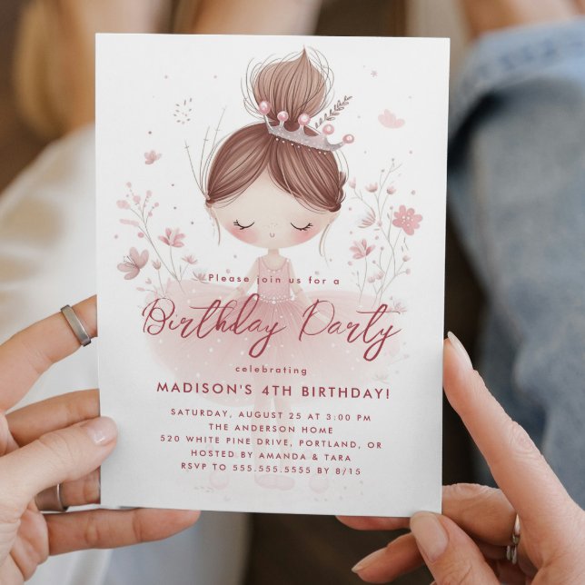 Invitación Pequeñas princesas Ballerina Fiesta de Cumpleaños  (Subido por el creador)