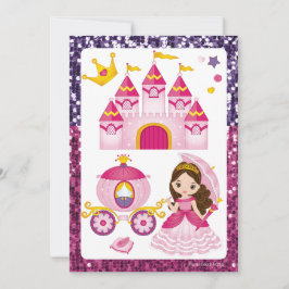 Invitación Pequeñas princesas Castillo Fiesta de cumpleaños r