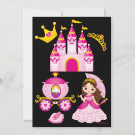 Invitación Pequeñas princesas Castle Tiara Fiesta de cumpleañ