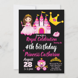 Invitación Pequeñas princesas Castle Tiara Fiesta de cumpleañ