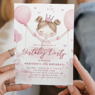 Invitación Pequeñas princesas y fiesta de cumpleaños de la co