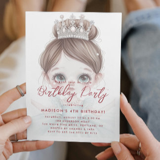 Invitación Pequeñas princesas y fiesta de cumpleaños de la co