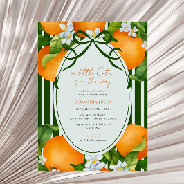 Invitación Pequeñas Rayas de Cuti Citricos Naranjas Fiesta de