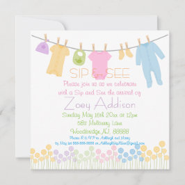 Invitación Pequeñas ropas Sip y See