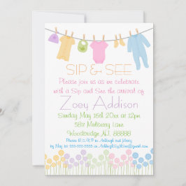 Invitación Pequeñas ropas Sip y See