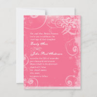 Pequeño 4 x 5 Kanji rosa Boda de Swirl Love