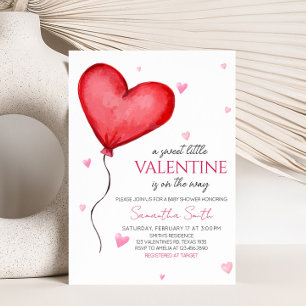 Invitación Pequeño amor Red Valentine Baby Shower