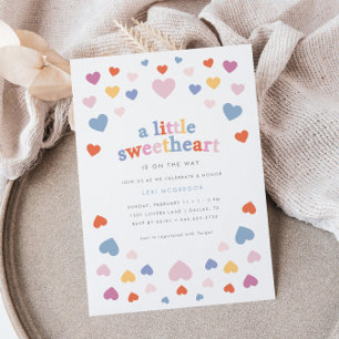 Invitación Pequeño amor San Valentín retro Baby Shower