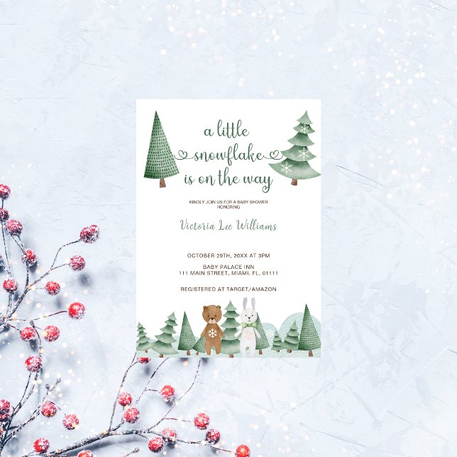 Invitación Pequeño animal de copo de nieve en Baby Shower de  (Subido por el creador)