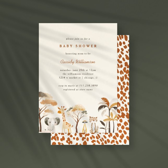 Invitación Pequeño animal de Safari de la jungla (Subido por el creador)