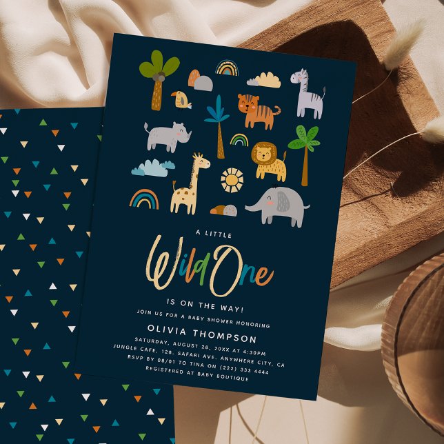 Invitación Pequeño animal salvaje de la jungla de Safari Un B (Subido por el creador)