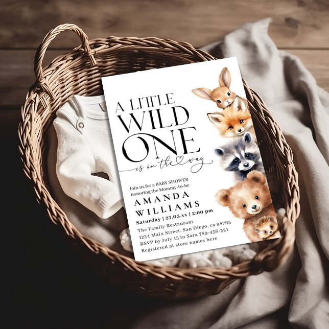 Invitación Pequeño animal salvaje de un bosque Baby Shower mo (Subido por el creador)