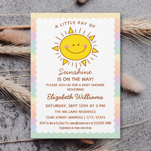 Invitación Pequeño arcoiris Sunshine Sexo Neutral Baby Shower