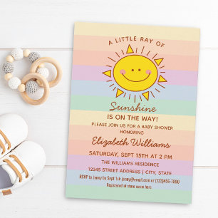 Invitación Pequeño arcoiris Sunshine Sexo Neutral Baby Shower