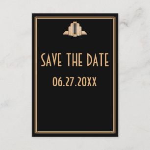 Invitación Pequeño Art Deco Gran Boda Gatsby Guardar La Fecha