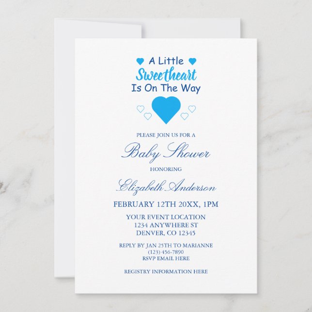 Invitación Pequeño Baby Shower (Anverso)