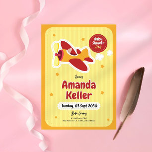 Invitación Pequeño Baby Shower amarillo