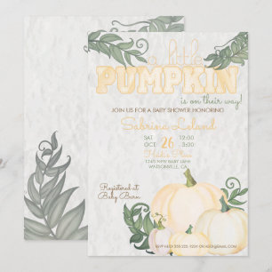 Invitación Pequeño Baby Shower amarillo de calabaza