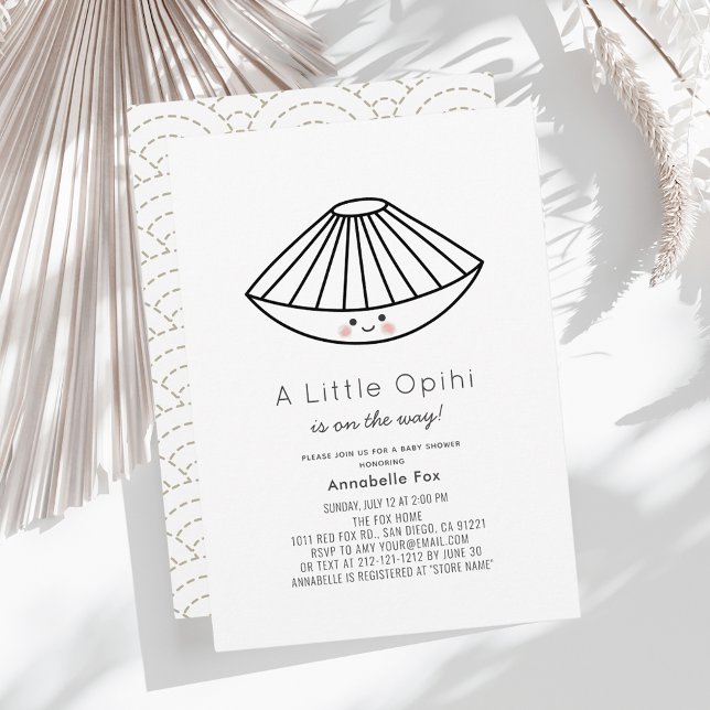 Invitación Pequeño Baby Shower azul de género Opihi (Subido por el creador)