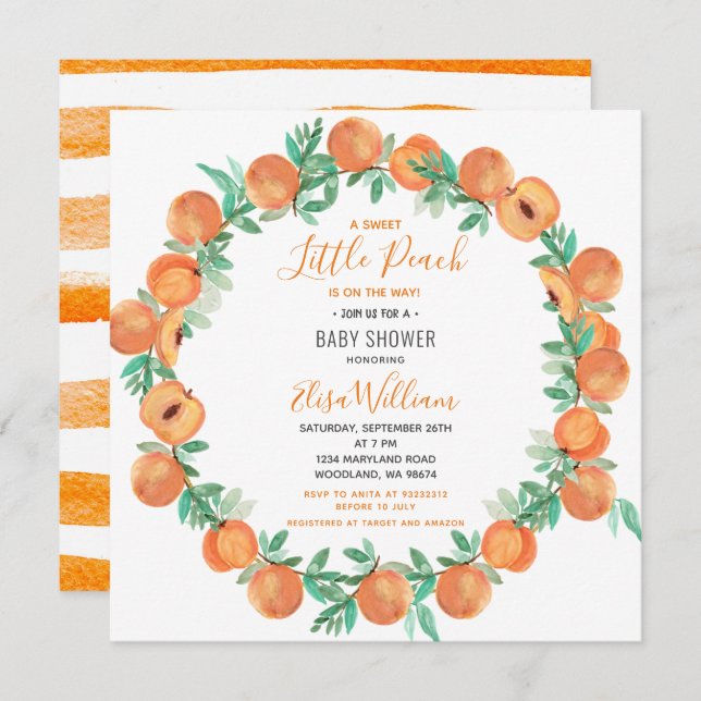 Invitación Pequeño Baby Shower de barata  (Anverso / Reverso)