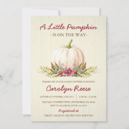 Invitación Pequeño Baby Shower de caída de calabaza