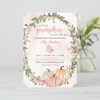 Invitación Pequeño Baby Shower de caída de calabaza