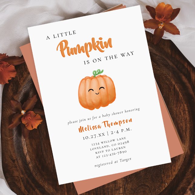 Invitación Pequeño Baby Shower de caída de calabaza (Subido por el creador)